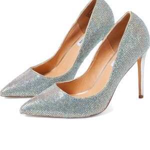 Steve Madden Altisha Silver Glitter Heels